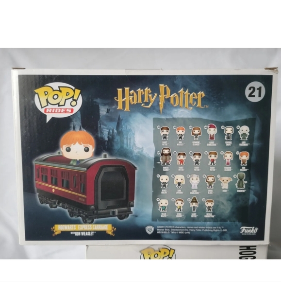 Funko Pop! Rides Hogwarts Express Engine #20 Harry Potter #21 Ron & #22 Hermione - Picture 10 of 16